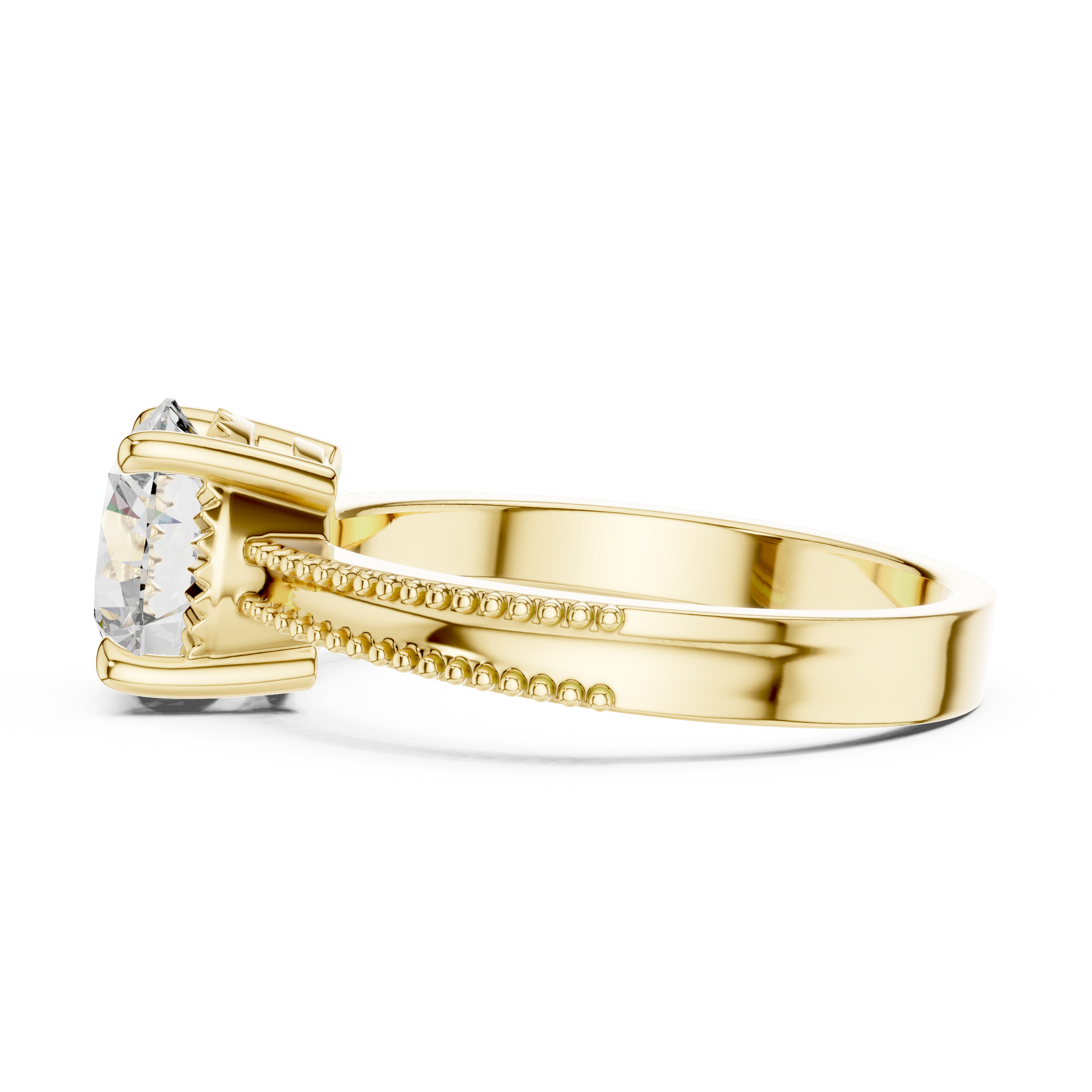 1–3 Carat Round Lab-Grown Diamond Solitaire Engagement Ring – Four-Prong Setting, 18K Gold