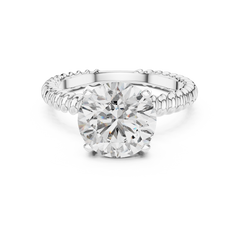 1–3 Carat Round Lab-Grown Diamond Solitaire Engagement Ring – Rope Band, Four-Prong Setting, 18K Gold