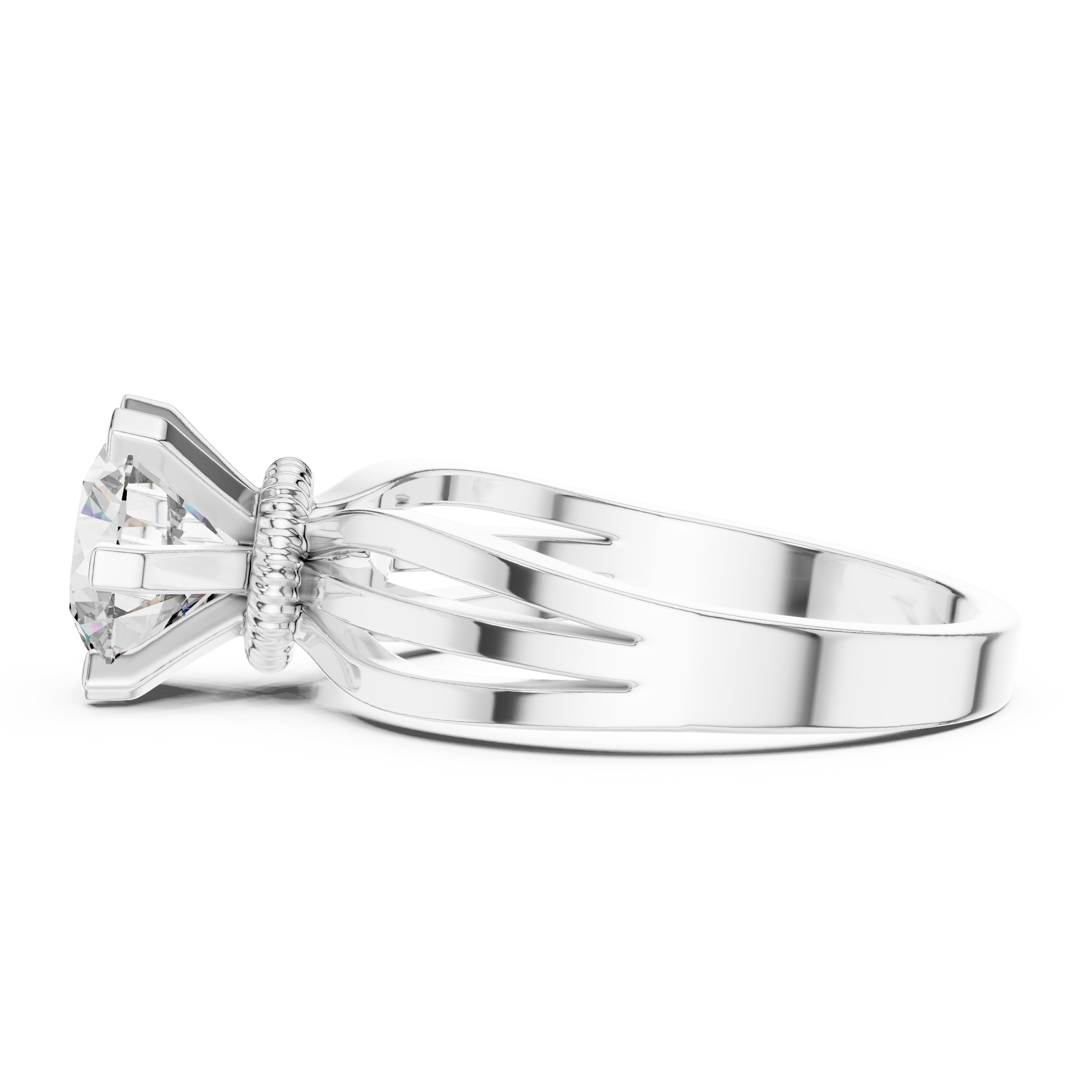 1–3 Carat Round Lab-Grown Diamond Solitaire Engagement Ring in 18K Gold – Six-Prong Setting