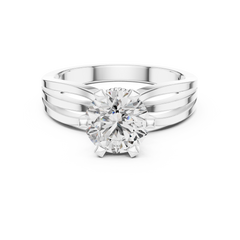 1–3 Carat Round Lab-Grown Diamond Solitaire Engagement Ring in 18K Gold – Six-Prong Setting