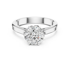 1–3 Carat Round Lab-Grown Diamond Solitaire Engagement Ring in 18K Gold – Tulip Six-Prong Setting