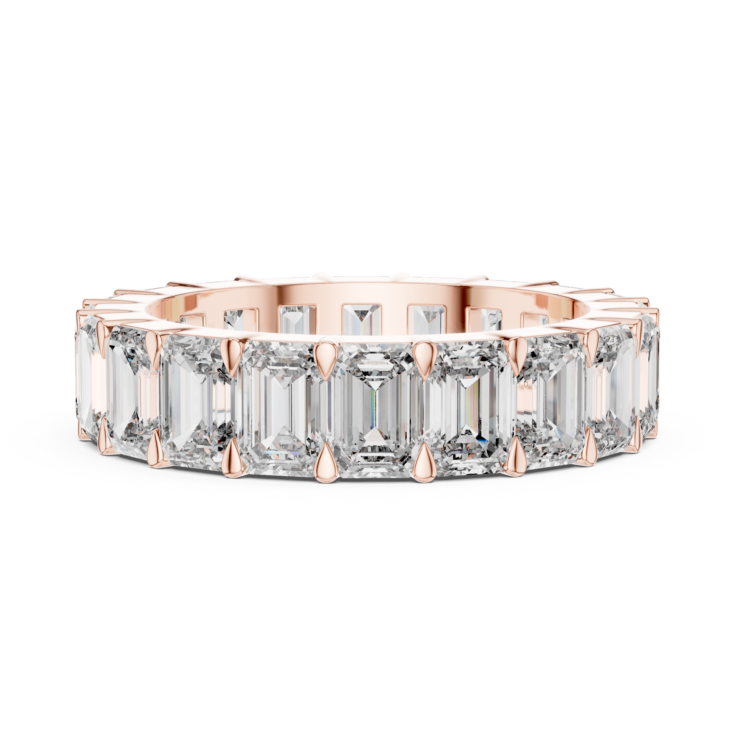Full Eternity 0.25 Pointer Each Emerald Lab-Grown Diamond Ring in 18K Gold