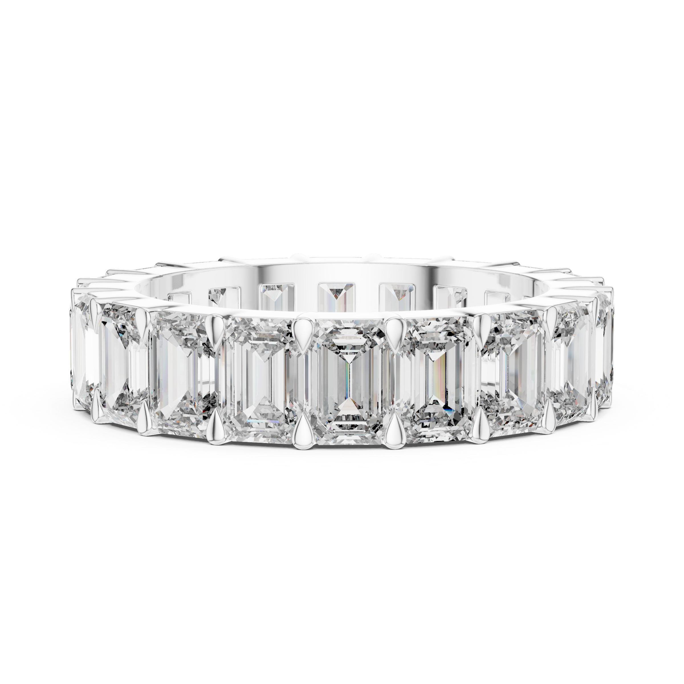 Full Eternity 0.25 Pointer Each Emerald Lab-Grown Diamond Ring in 18K Gold
