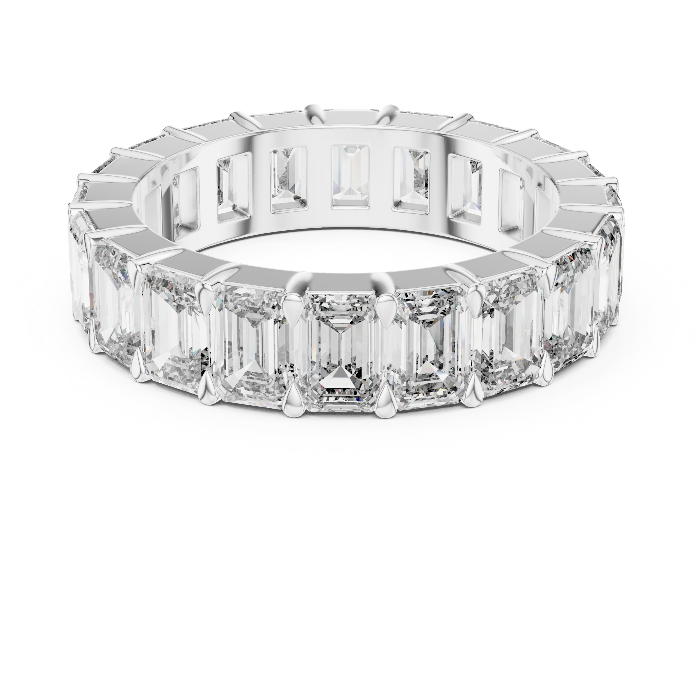 Full Eternity 0.25 Pointer Each Emerald Lab-Grown Diamond Ring in 18K Gold