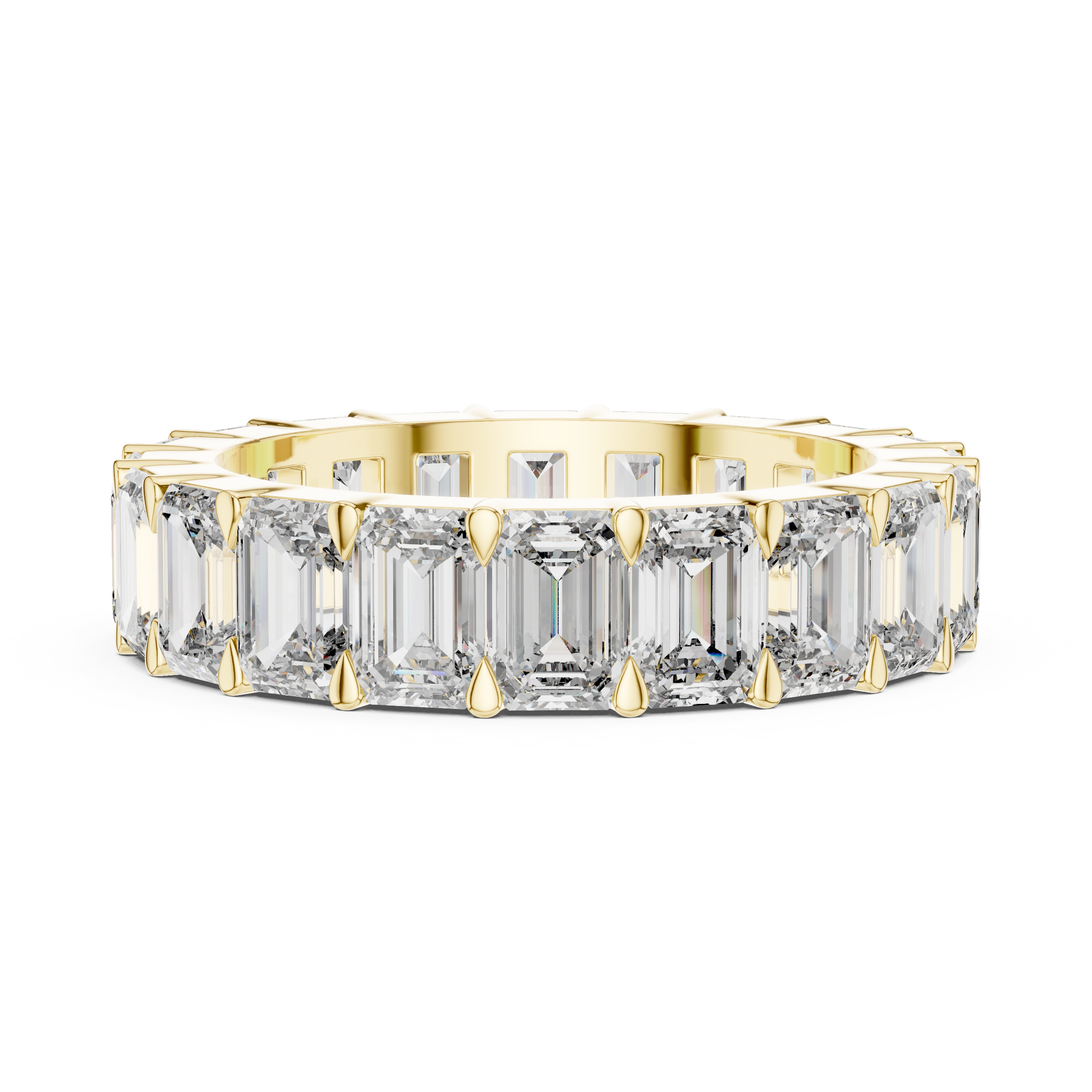 Full Eternity 0.25 Pointer Each Emerald Lab-Grown Diamond Ring in 18K Gold