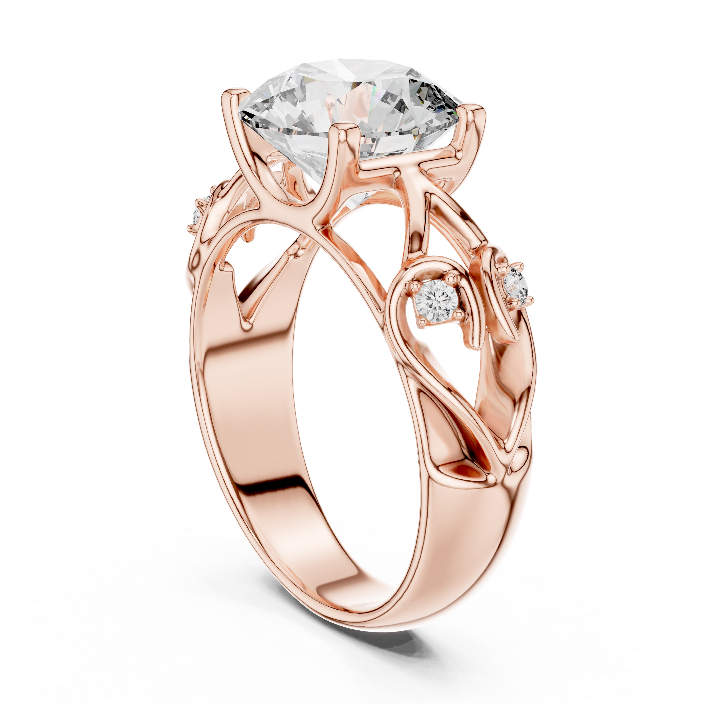 1–3 Carat Round Brilliant Cut Lab-Grown Diamond Solitaire Engagement Ring in 18K Gold