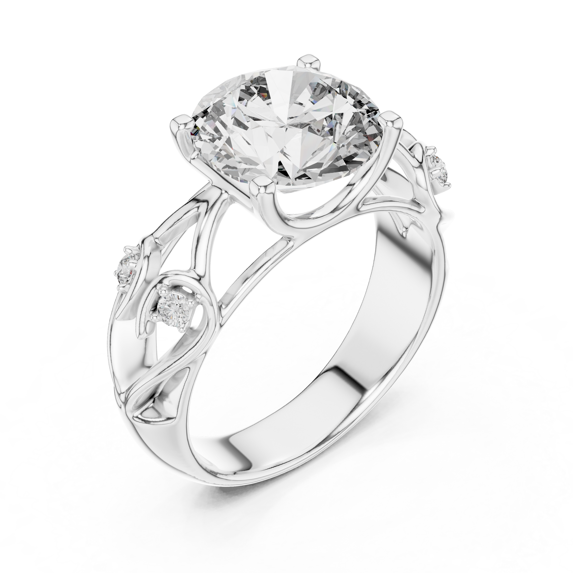 1–3 Carat Round Brilliant Cut Lab-Grown Diamond Solitaire Engagement Ring in 18K Gold