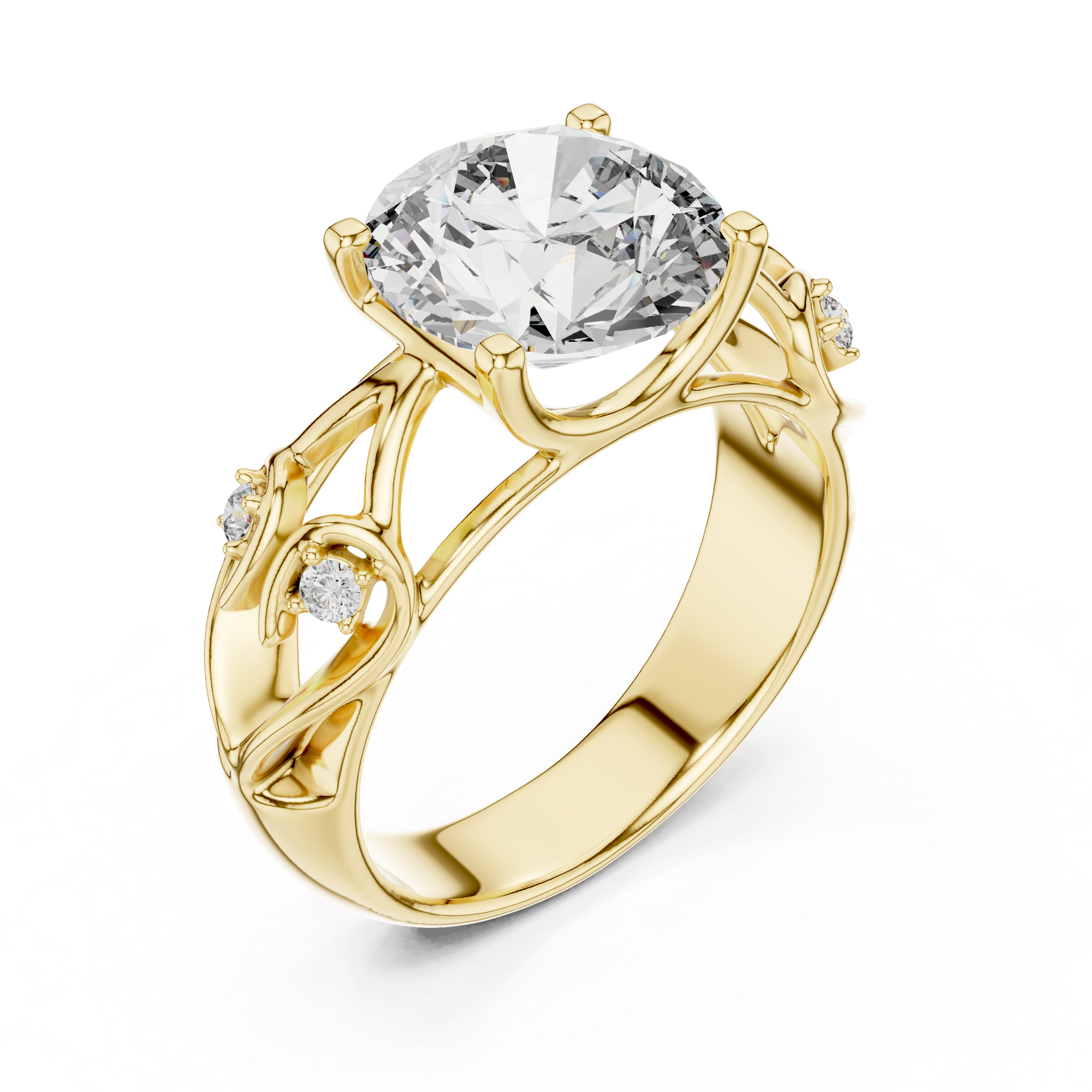 1–3 Carat Round Brilliant Cut Lab-Grown Diamond Solitaire Engagement Ring in 18K Gold