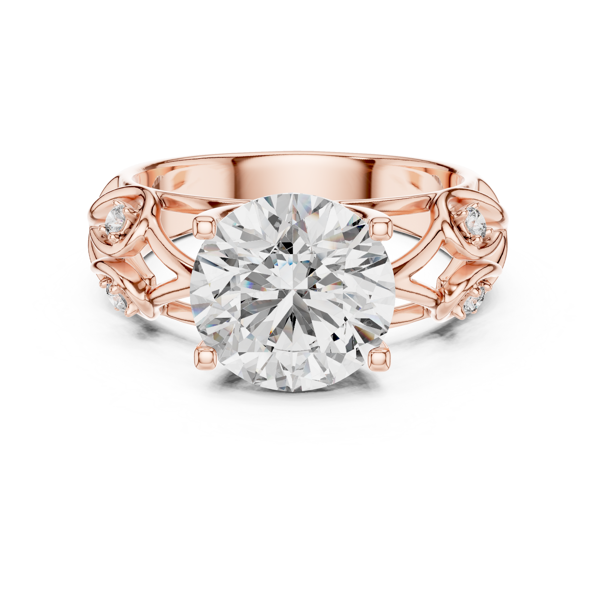 1–3 Carat Round Brilliant Cut Lab-Grown Diamond Solitaire Engagement Ring in 18K Gold