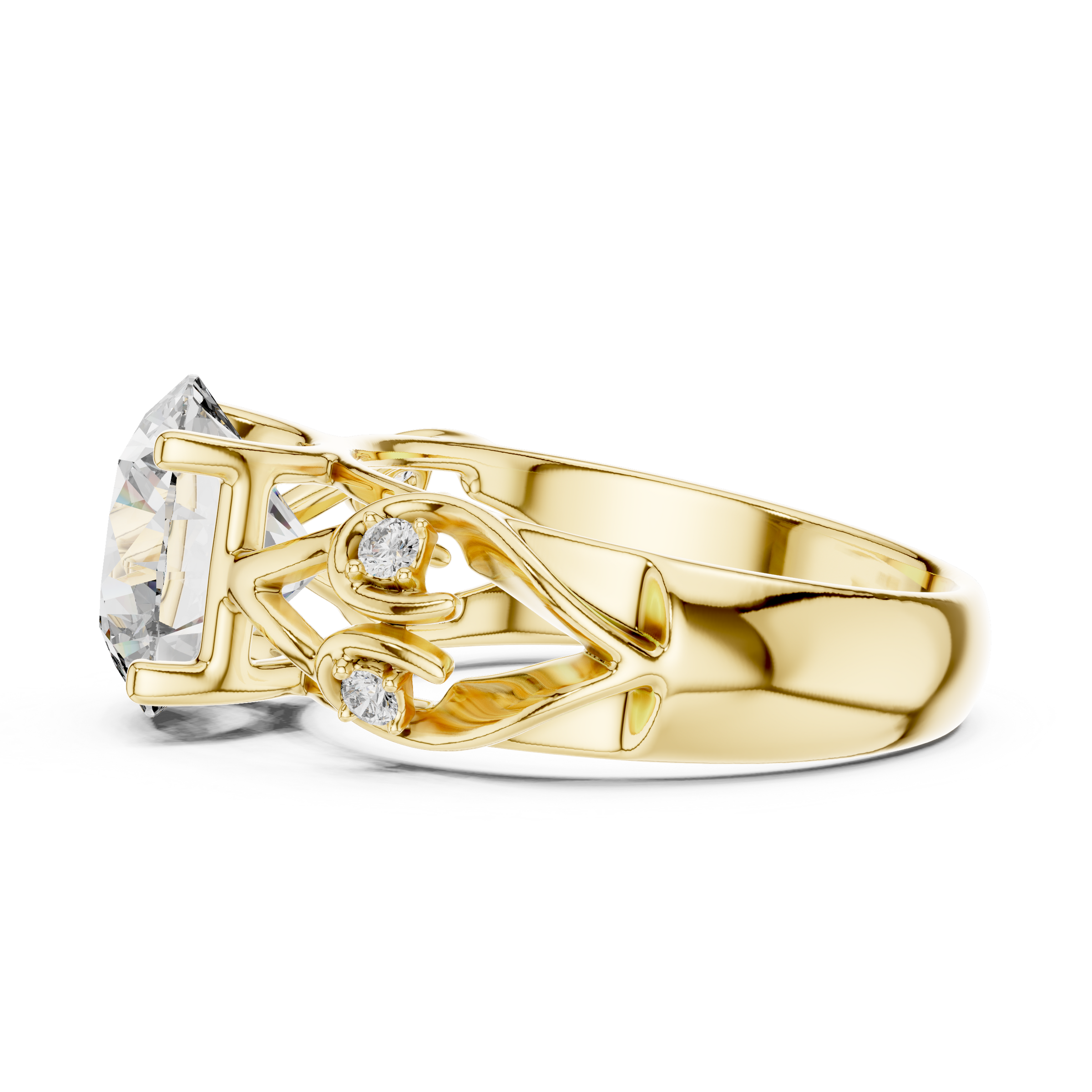 1–3 Carat Round Brilliant Cut Lab-Grown Diamond Solitaire Engagement Ring in 18K Gold