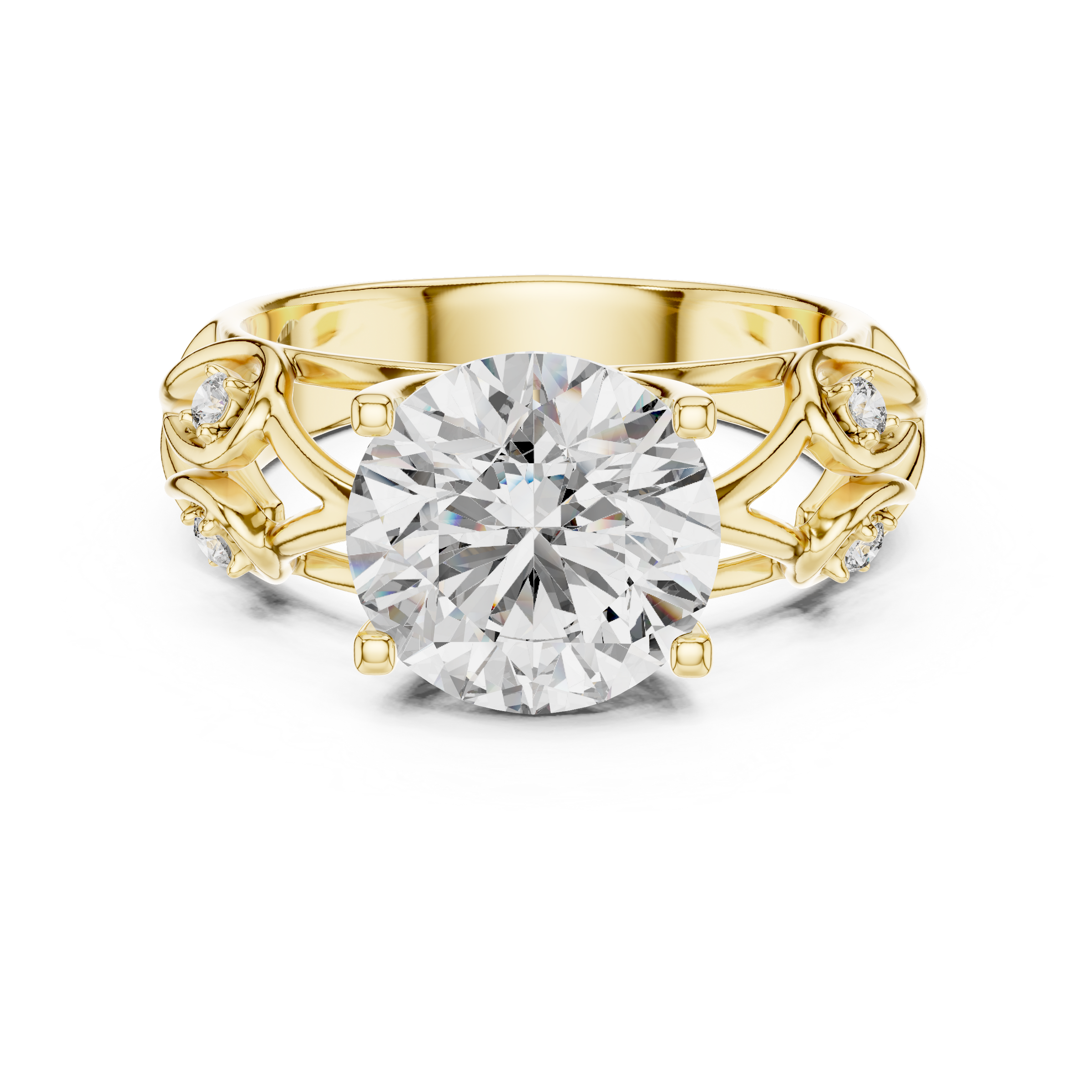 1–3 Carat Round Brilliant Cut Lab-Grown Diamond Solitaire Engagement Ring in 18K Gold