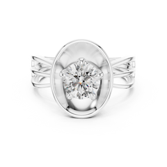 1–3 Carat Round Brilliant Lab-Grown Diamond Solitaire Engagement Ring – Double Split Shank  in 18K Gold
