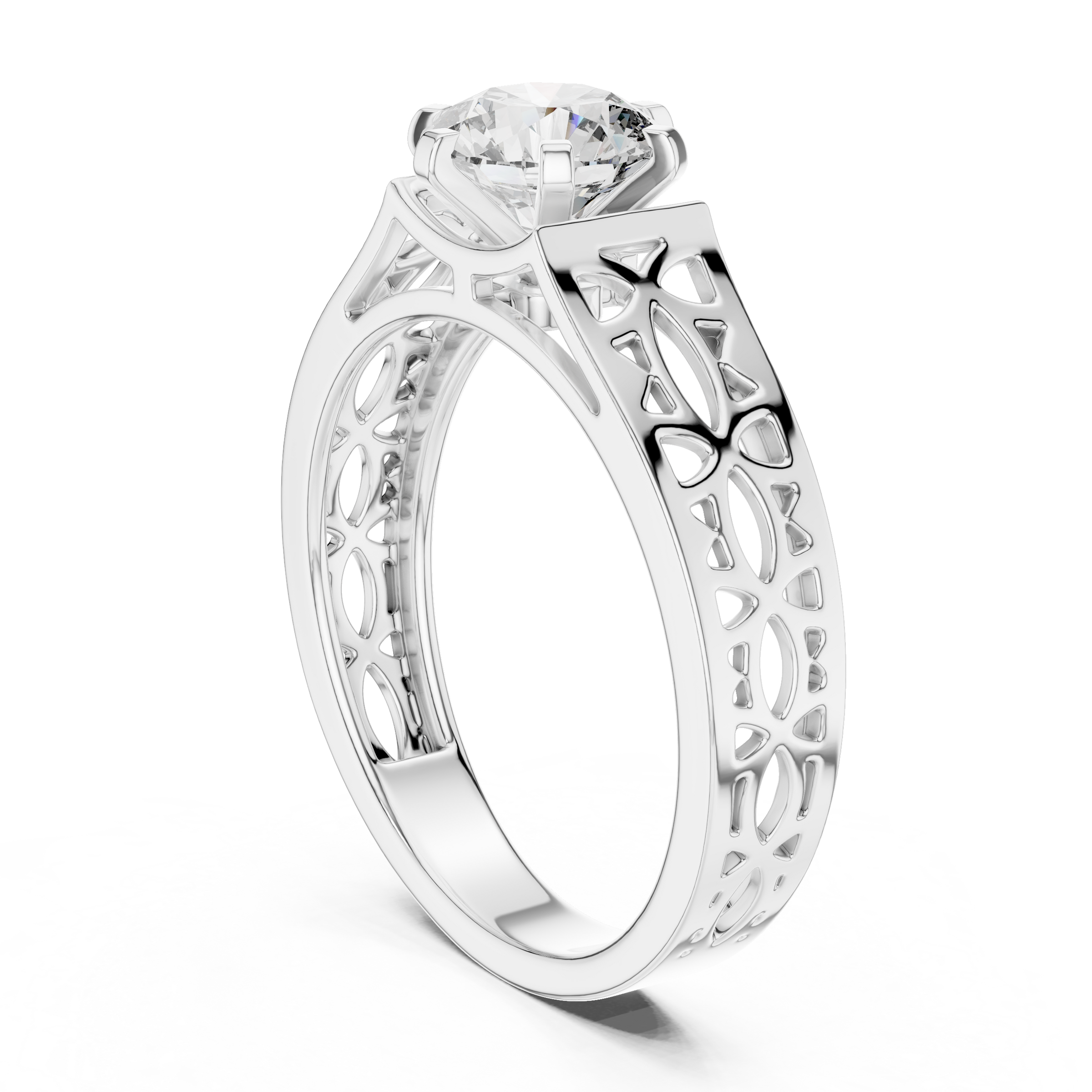 1–3 Carat Round Brilliant Lab-Grown Diamond Solitaire Engagement Ring – Six Prong Setting in 18K Gold