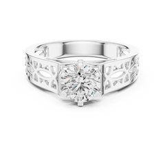 1–3 Carat Round Brilliant Lab-Grown Diamond Solitaire Engagement Ring – Six Prong Setting in 18K Gold