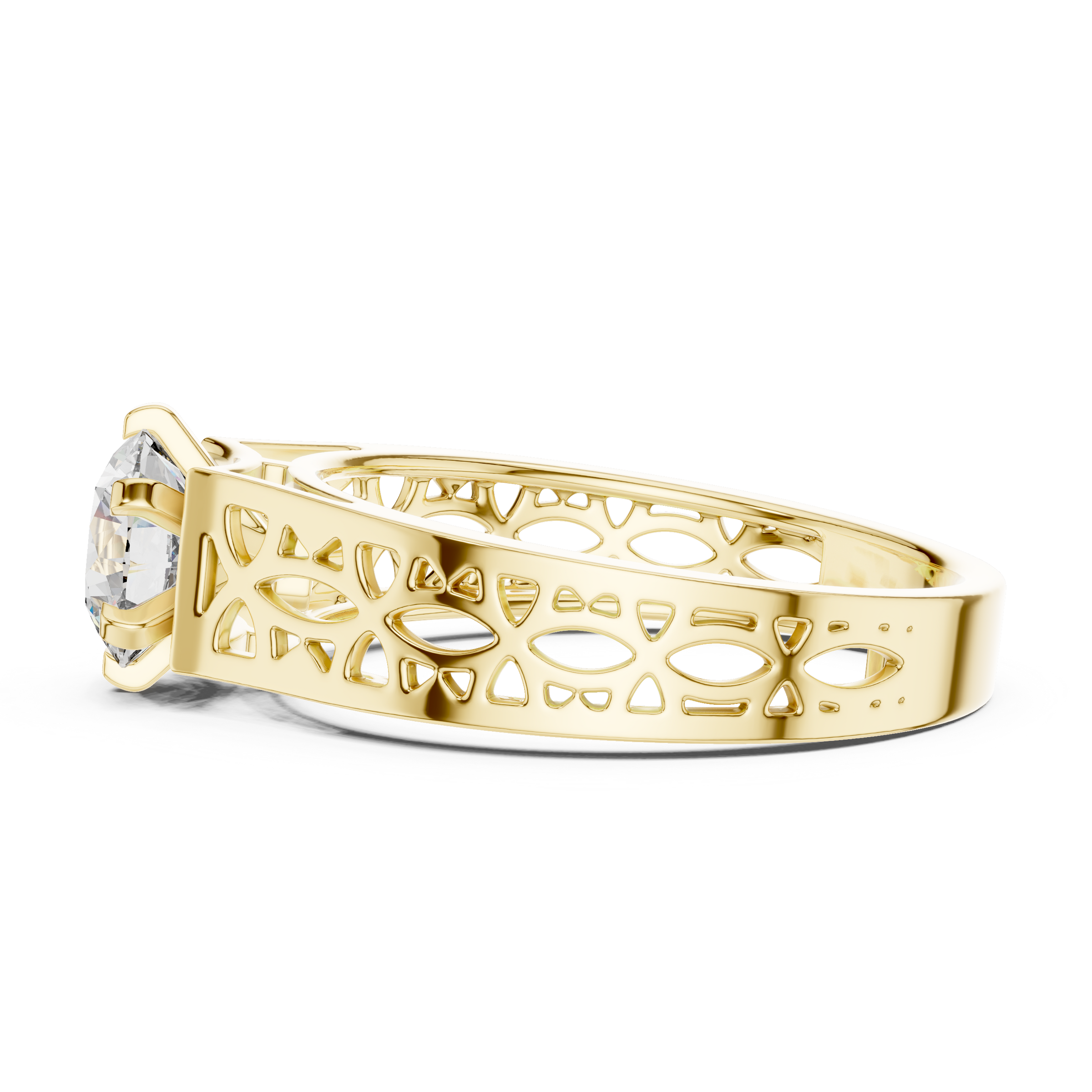 1–3 Carat Round Brilliant Lab-Grown Diamond Solitaire Engagement Ring – Six Prong Setting in 18K Gold