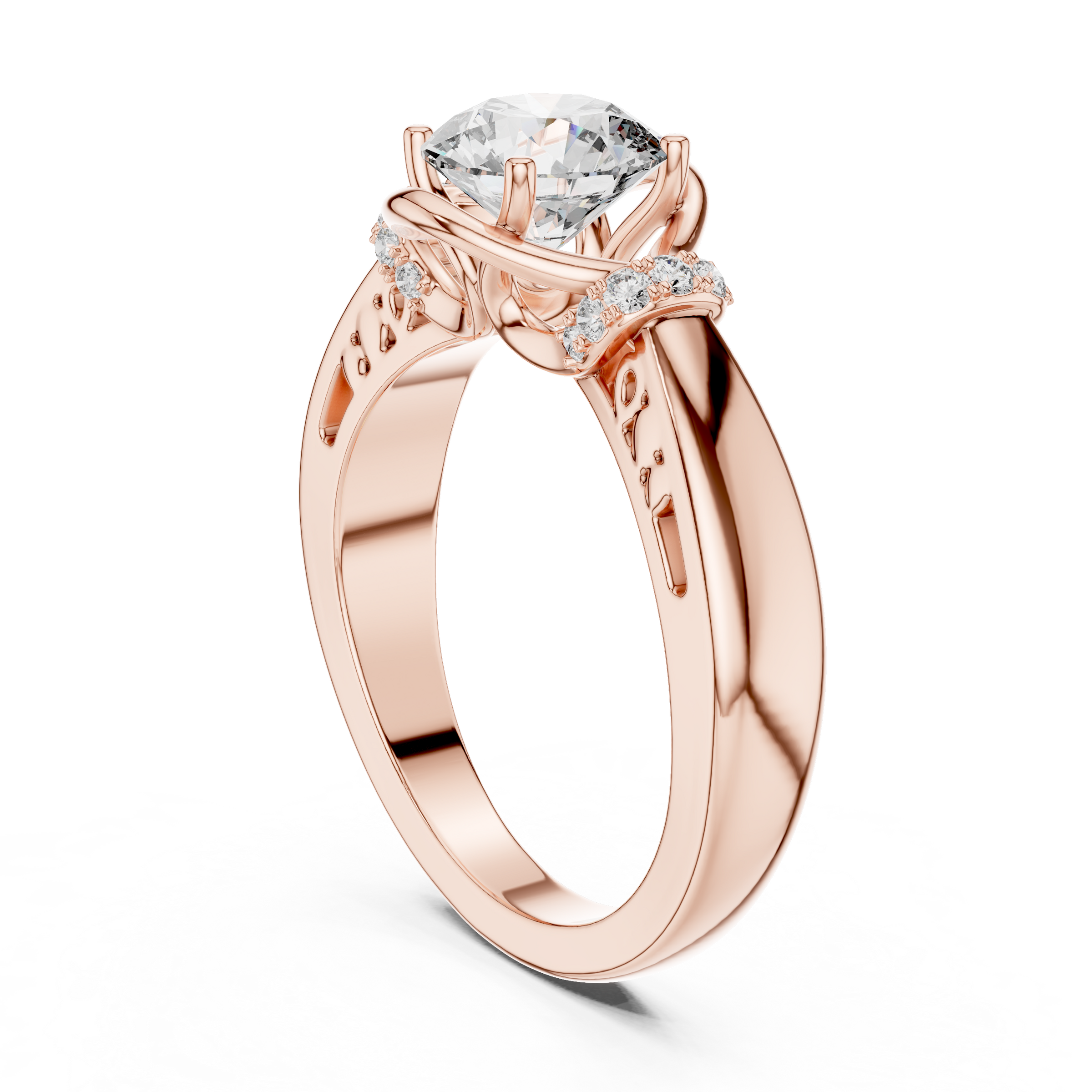 1–3 Carat Round Brilliant Lab-Grown Diamond Solitaire Engagement Ring in 18K Gold