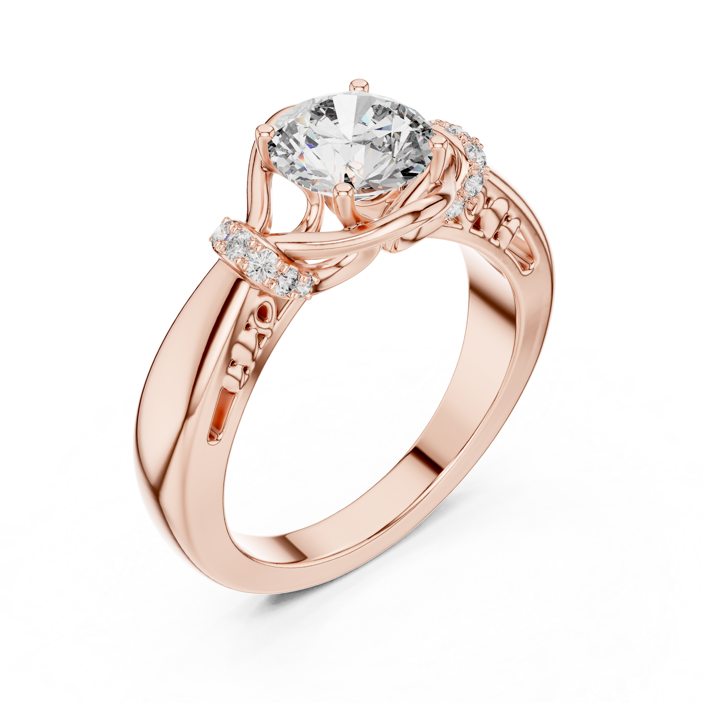 1–3 Carat Round Brilliant Lab-Grown Diamond Solitaire Engagement Ring in 18K Gold