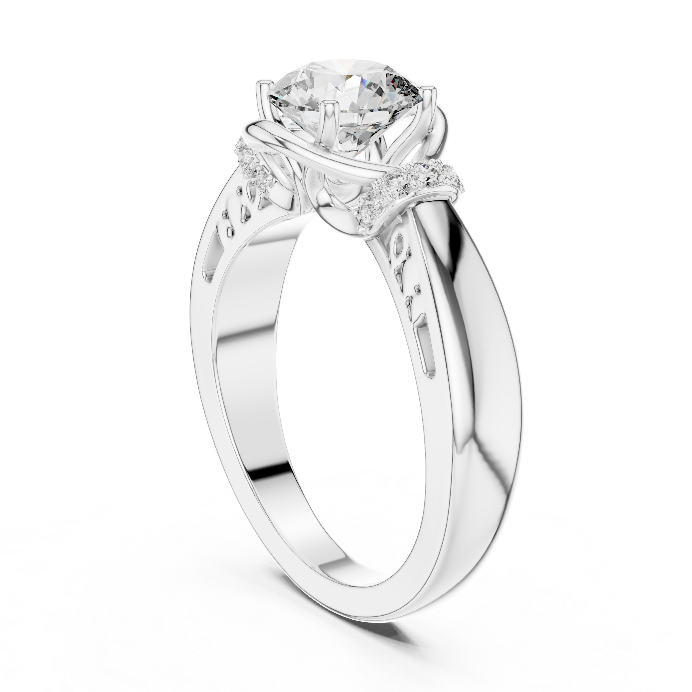 1–3 Carat Round Brilliant Lab-Grown Diamond Solitaire Engagement Ring in 18K Gold