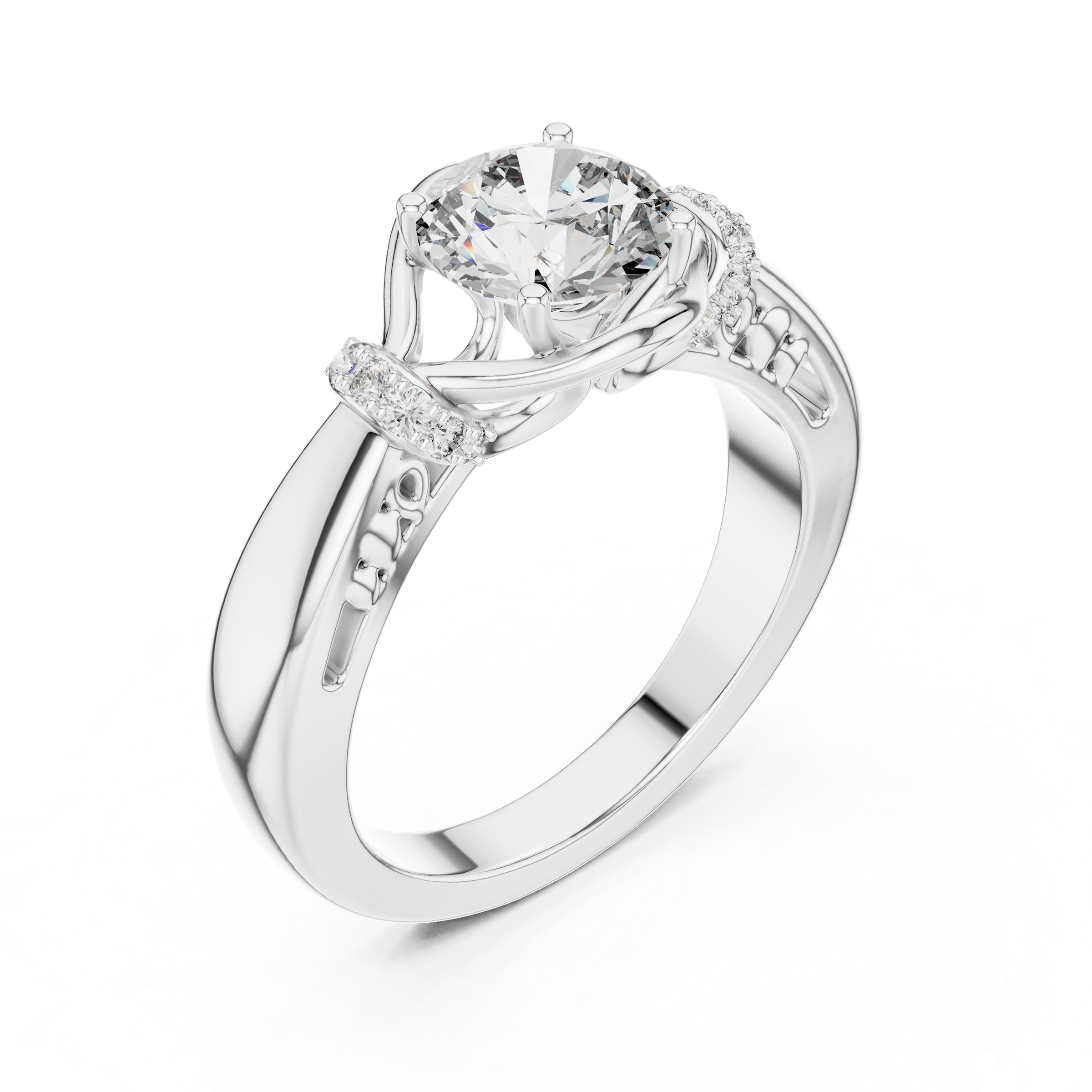 1–3 Carat Round Brilliant Lab-Grown Diamond Solitaire Engagement Ring in 18K Gold