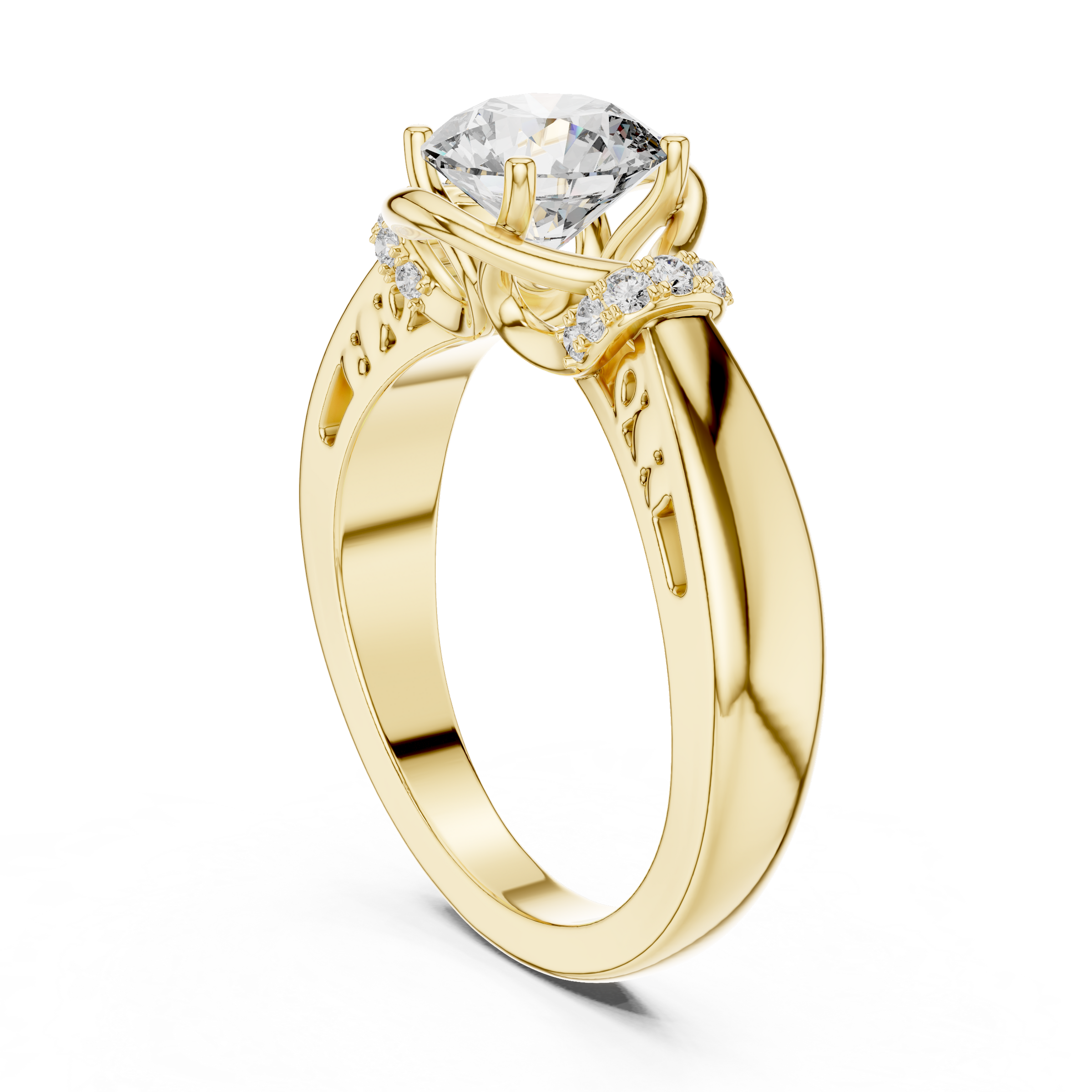 1–3 Carat Round Brilliant Lab-Grown Diamond Solitaire Engagement Ring in 18K Gold