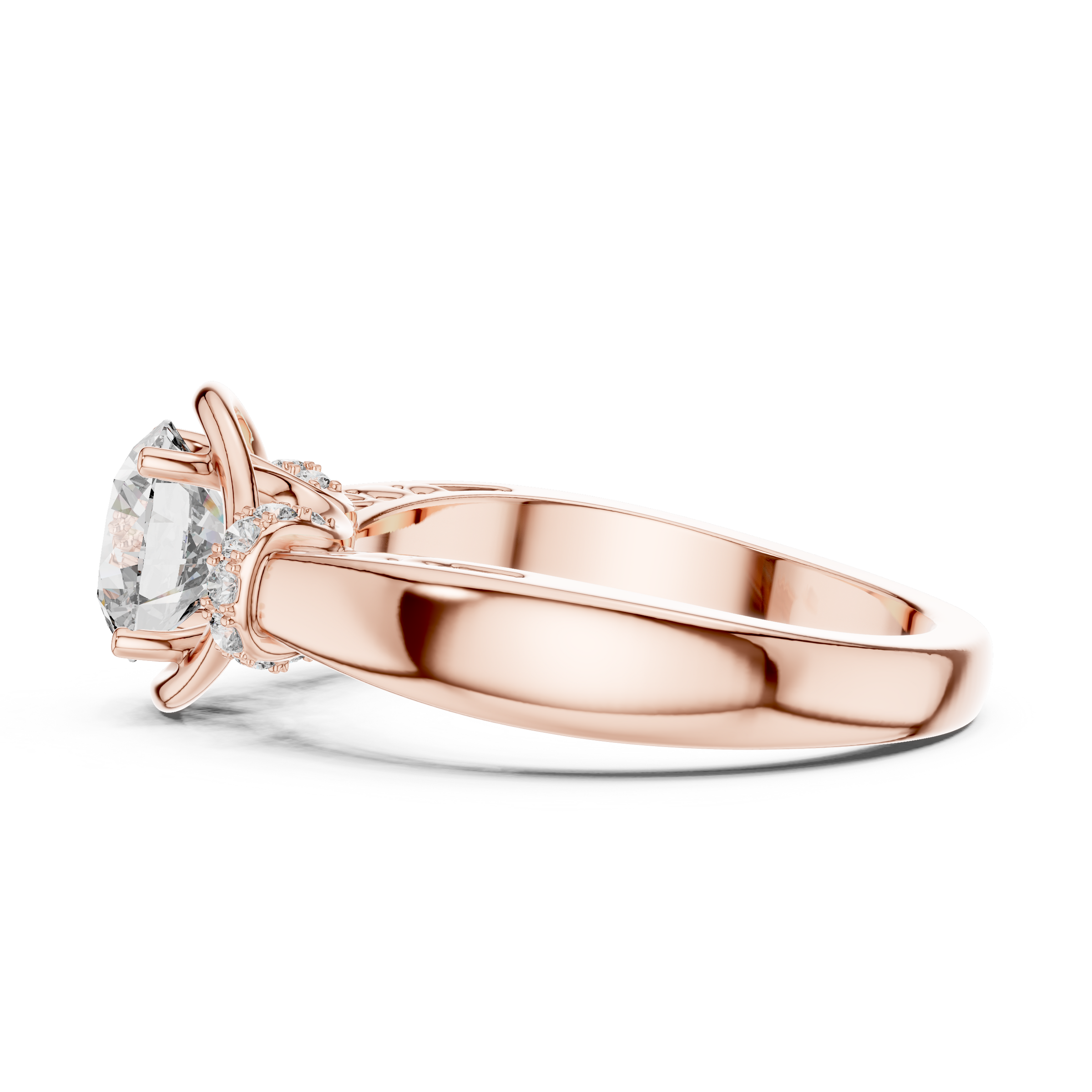 1–3 Carat Round Brilliant Lab-Grown Diamond Solitaire Engagement Ring in 18K Gold