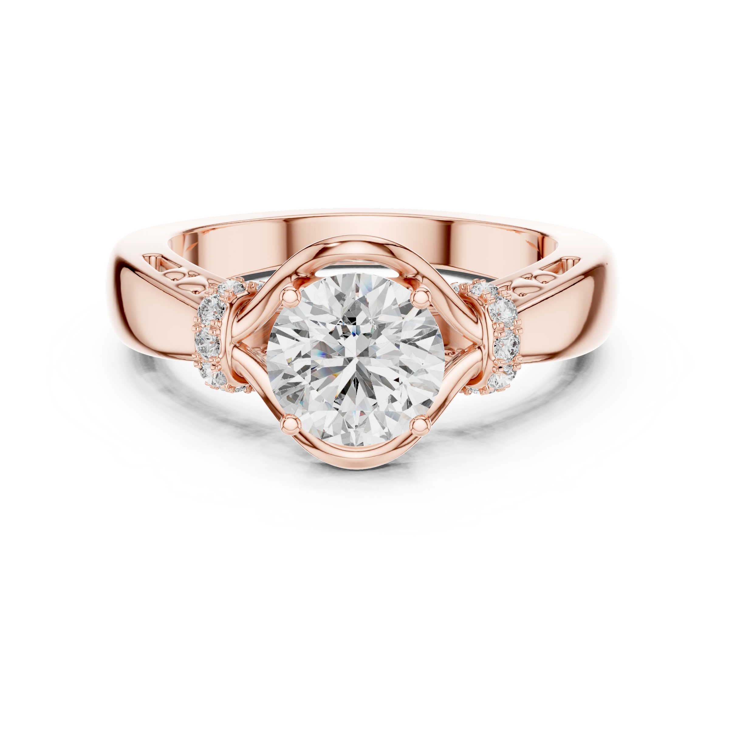 1–3 Carat Round Brilliant Lab-Grown Diamond Solitaire Engagement Ring in 18K Gold
