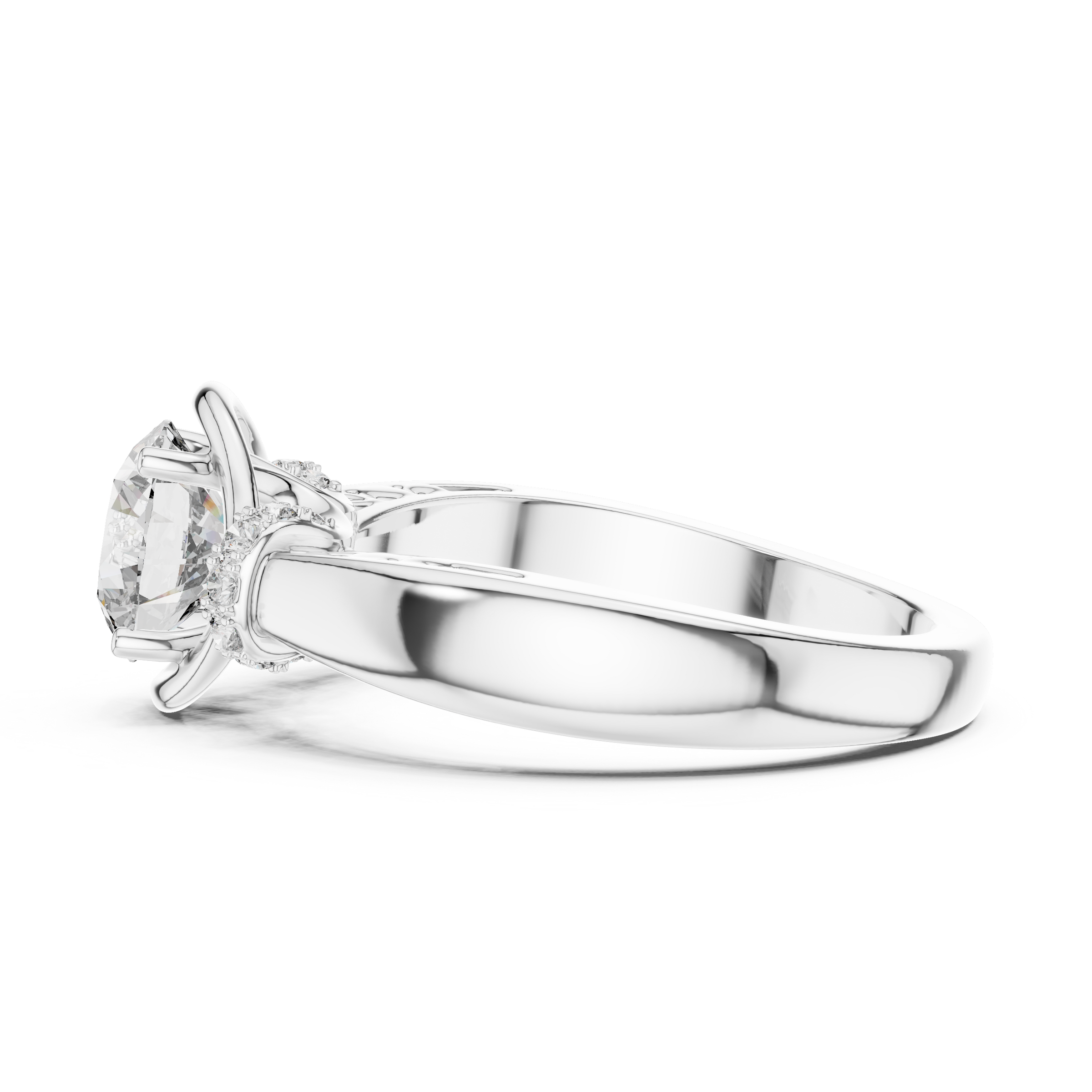 1–3 Carat Round Brilliant Lab-Grown Diamond Solitaire Engagement Ring in 18K Gold
