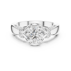 1–3 Carat Round Brilliant Lab-Grown Diamond Solitaire Engagement Ring in 18K Gold