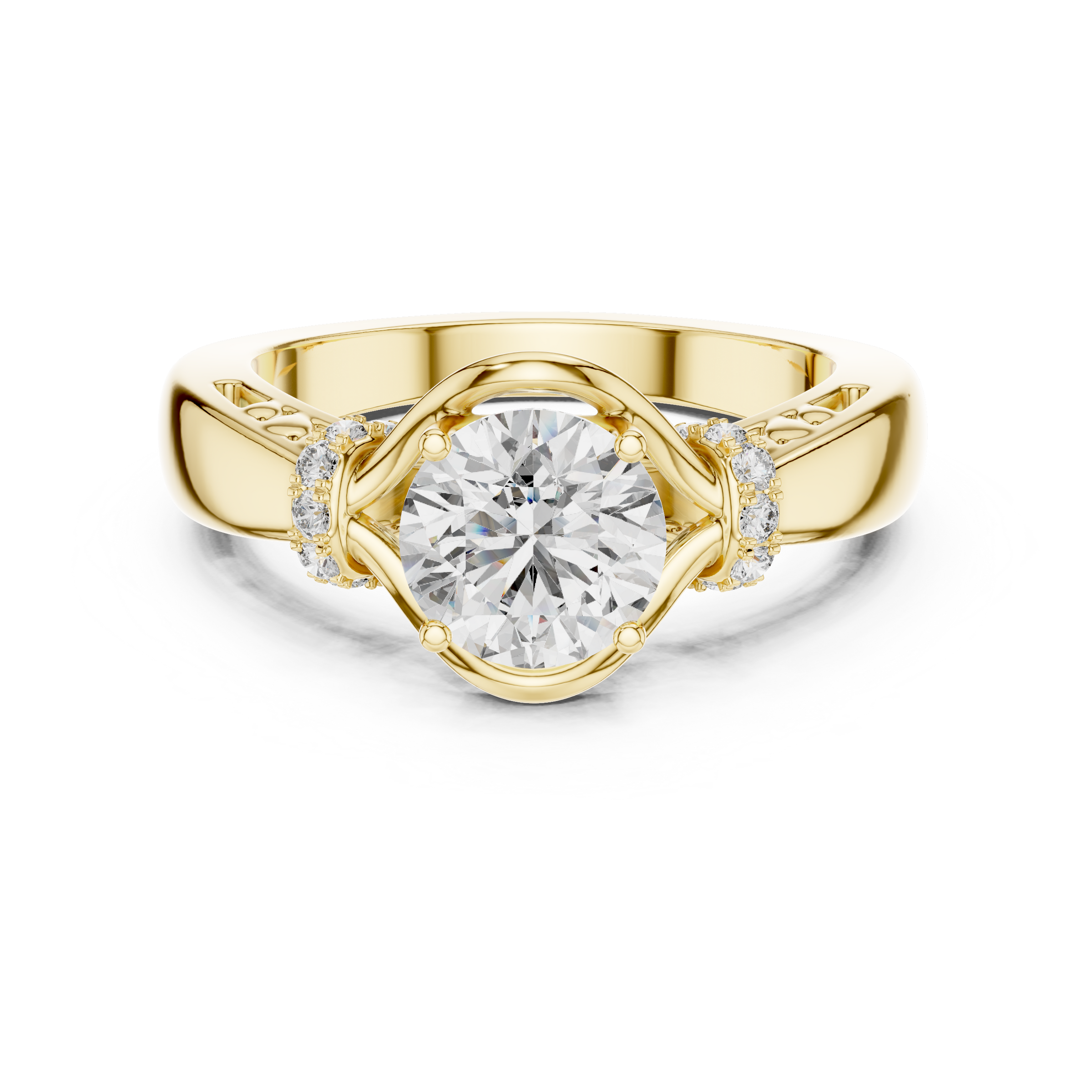 1–3 Carat Round Brilliant Lab-Grown Diamond Solitaire Engagement Ring in 18K Gold