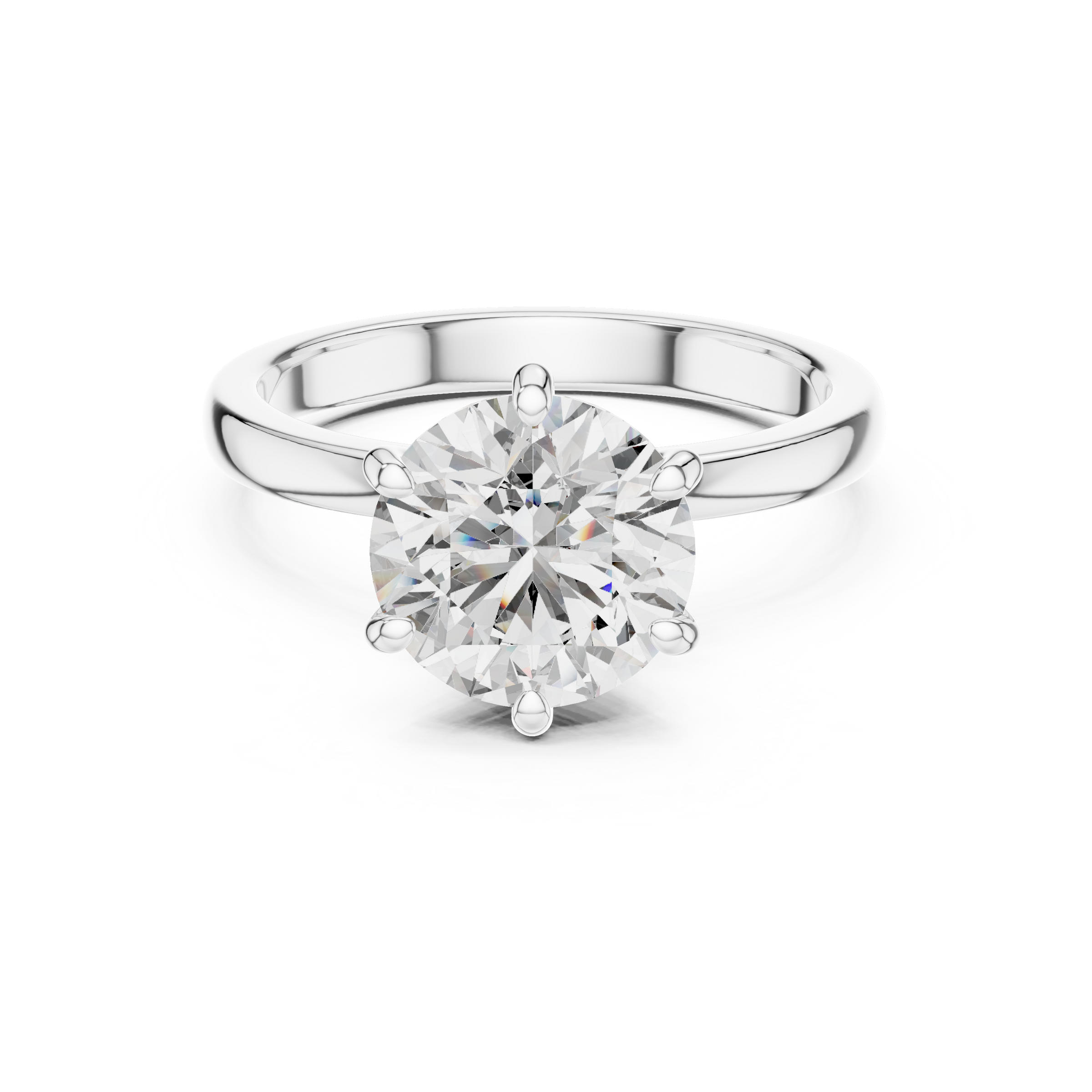 1–3 Carat Round Brilliant Lab-Grown Diamond Solitaire Engagement Ring – Hidden Halo with Six Prong Setting in 18K Gold