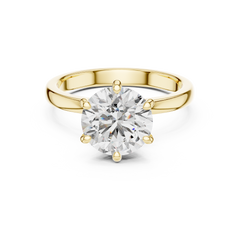 1–3 Carat Round Brilliant Lab-Grown Diamond Solitaire Engagement Ring – Hidden Halo with Six Prong Setting in 18K Gold