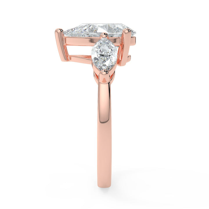 Pear Trilogy with Marquise Lab-Grown Diamond Ring