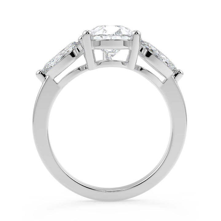Pear Trilogy with Marquise Lab-Grown Diamond Ring