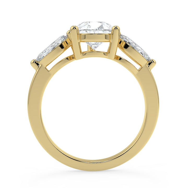 Pear Trilogy with Marquise Lab-Grown Diamond Ring