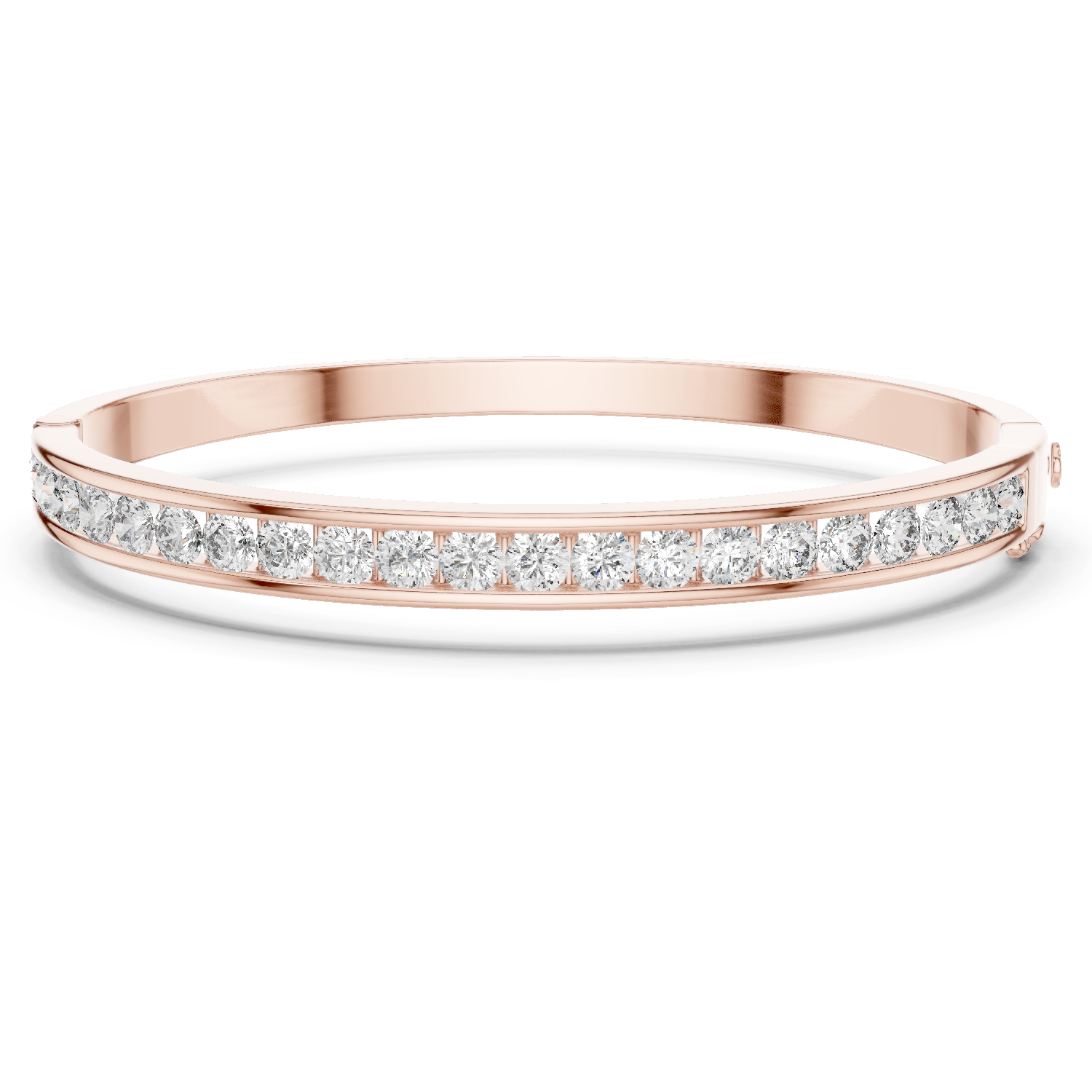Channel-Set Lab-Grown Diamond Bangle Bracelet in 18K Gold | Minimal Diamond Bracelet