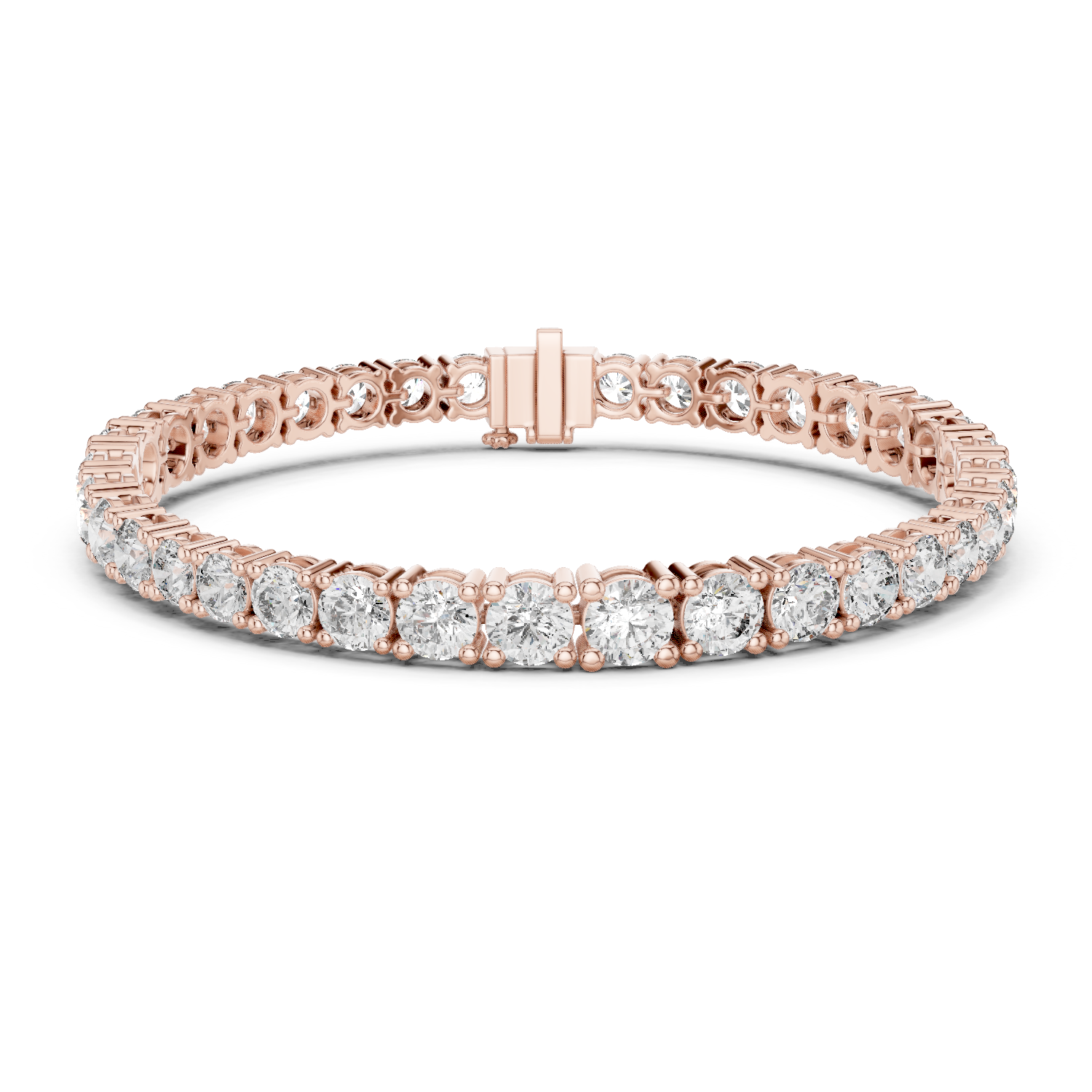 Symmetrical Graduated Round Lab-Grown Diamond Tennis Bracelet in 18K Gold | 13 Carat