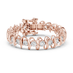 Sculpted Wave Lab-Grown Diamond Bracelet in 18K Gold | 11 Carat