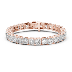 Beautiful Princess Cut Lab-Grown Diamond Tennis Bracelet in 18K Gold | 23 Carat