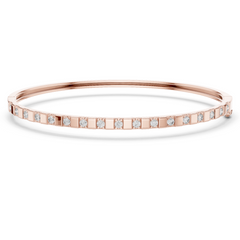 Elegant Lab - Grown Diamond Bar Bangle Bracelet in 18K Gold