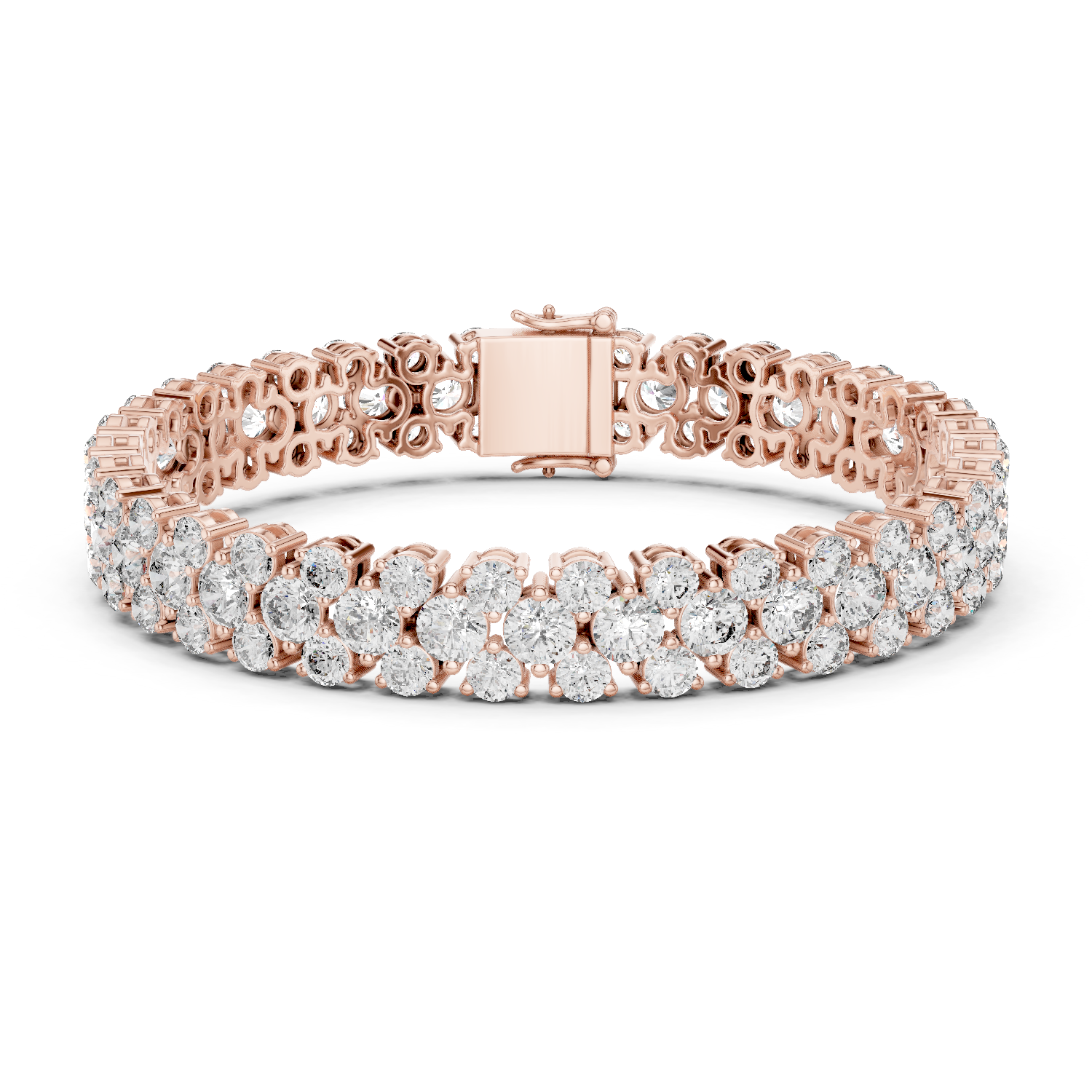 Triple Row Lab-Grown Diamond Tennis Bracelet in 18K Gold | 15 Carat