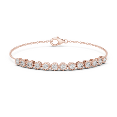 Milgrain Detail Lab-Grown Diamond Chain Bracelet in 18K Gold | Light Weight Bracelet