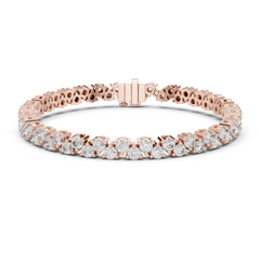 Double Row Round Lab-Grown Diamond Bracelet in 18K Gold | 6 Carat