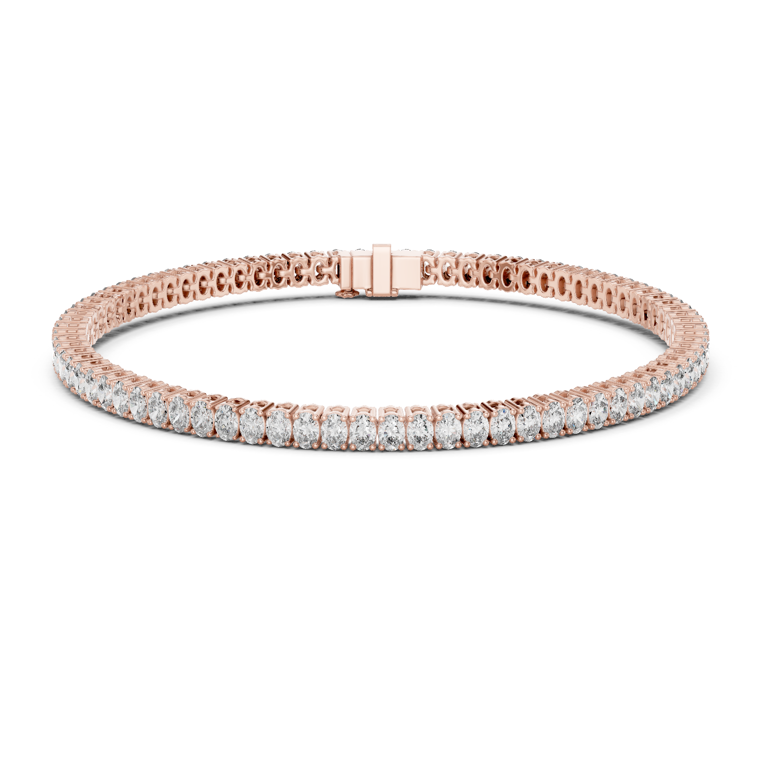 Oval Lab-Grown Diamond Tennis Bracelet in 18K Gold | Classic Everyday Diamond Bracelet