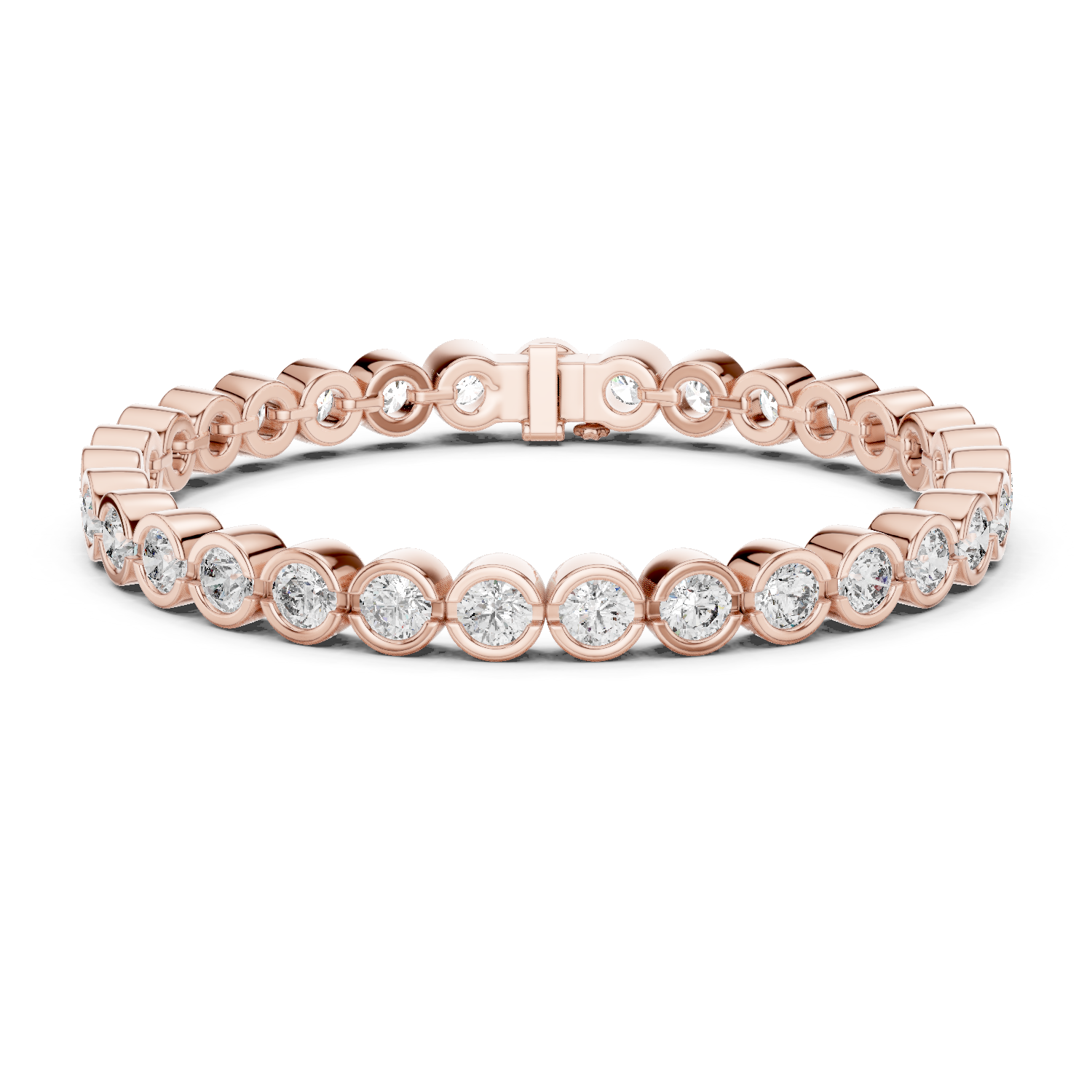 Full Bezel Round Lab-Grown Diamond Tennis Bracelet in 18K Gold | 7.5 Carat
