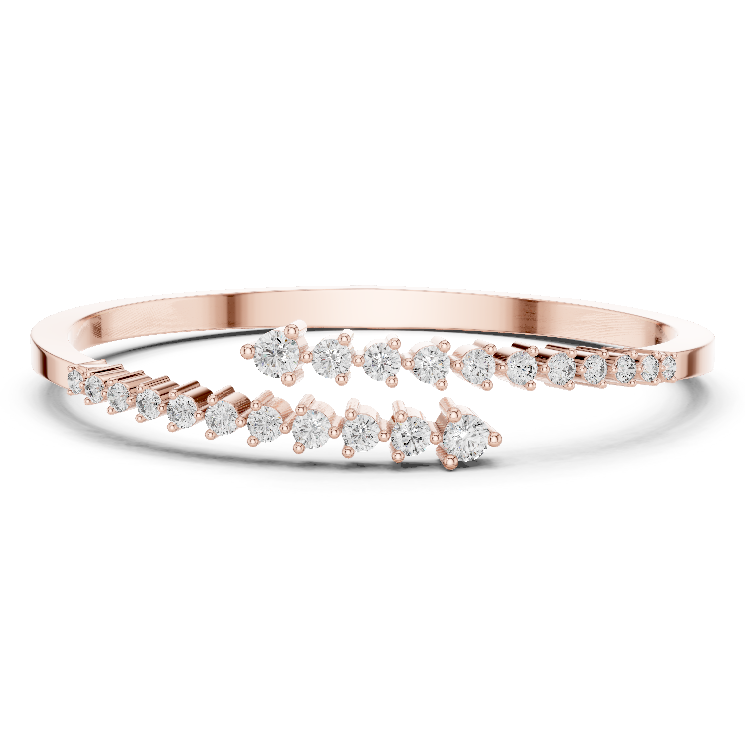 Graduated Diamond Wrap Bangle in 18K Gold | 1.5 Carat