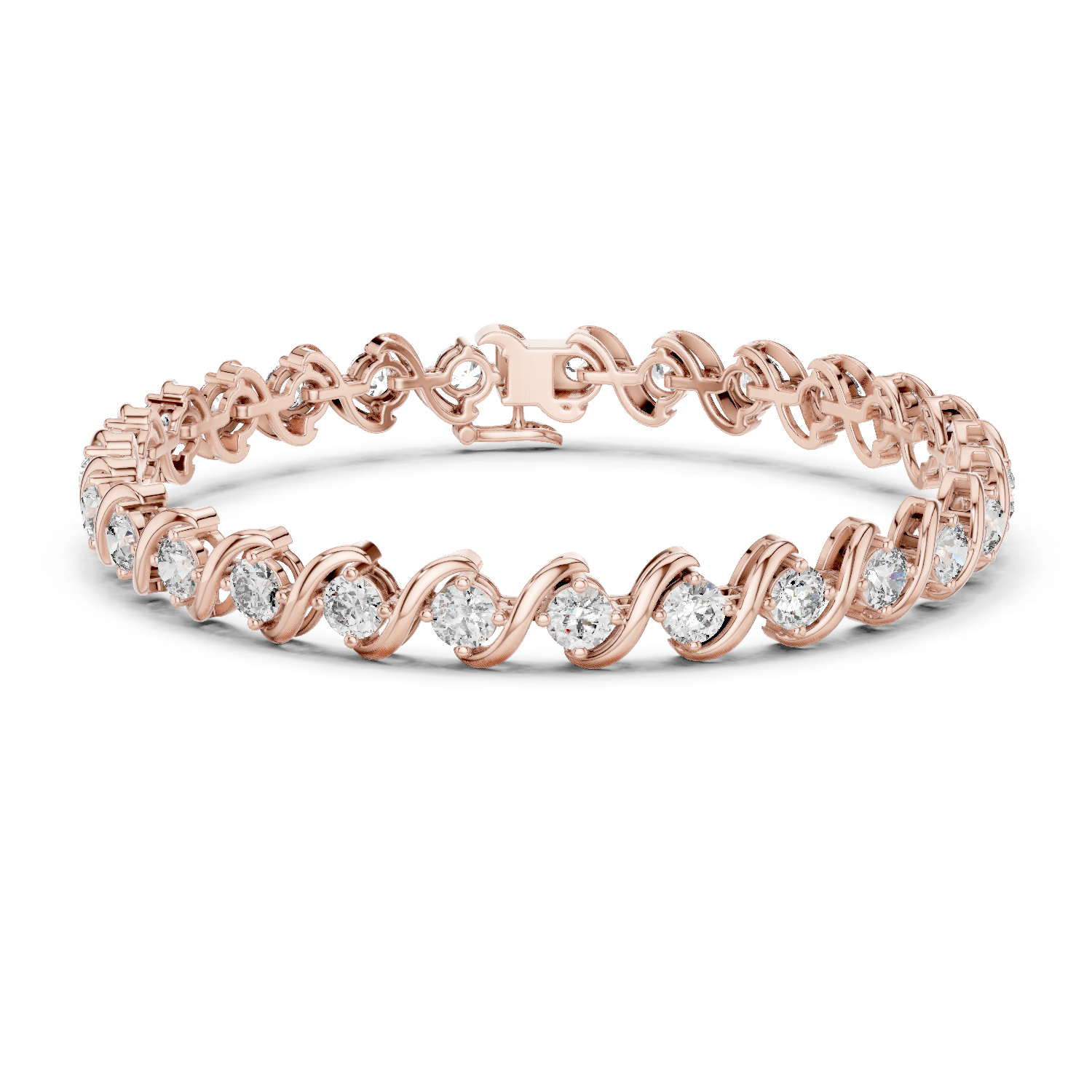 Wave Lab-Grown Diamond Tennis Bracelet in 18K Gold | 6.2 Carats