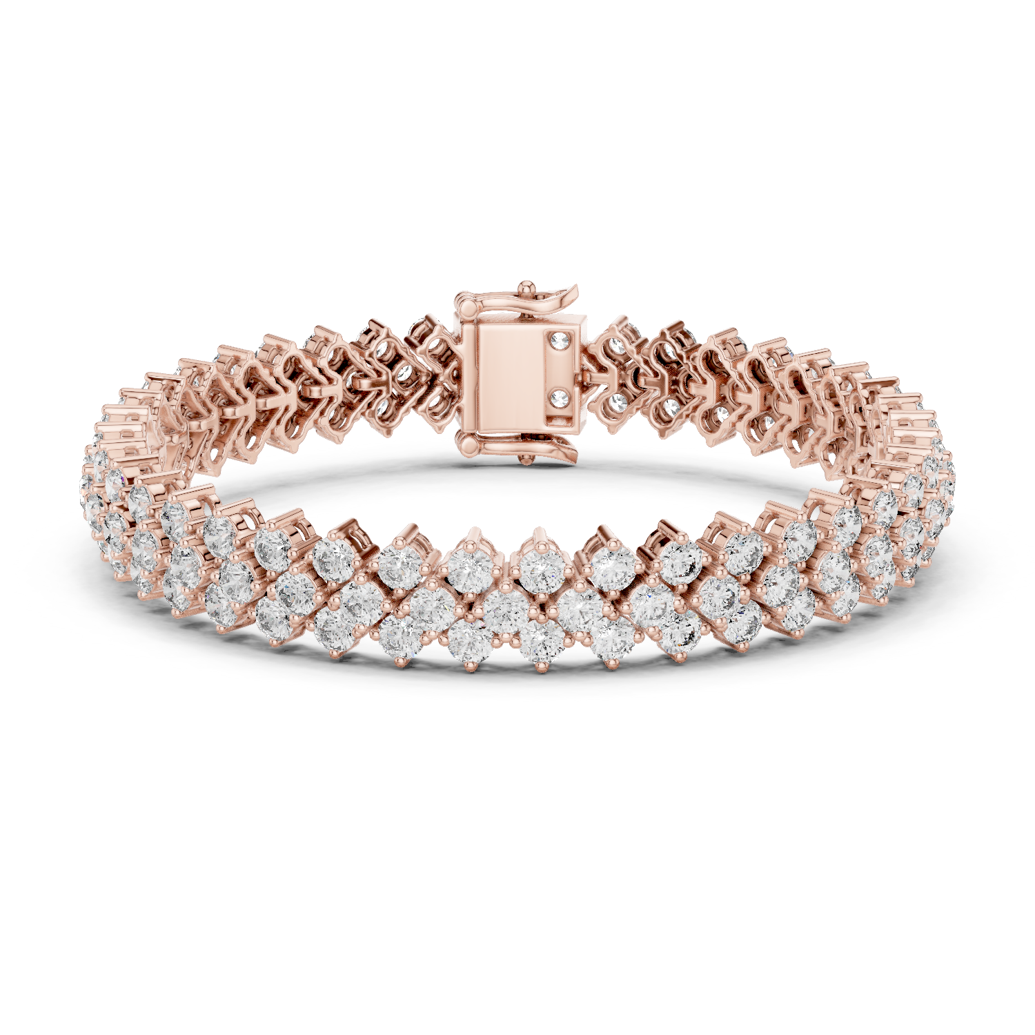 Criss-Cross Lab-Grown Diamond Bracelet Set In 18K Gold | 6 Carats