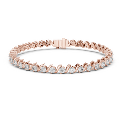 Wave Lab-Grown Diamond Tennis Bracelet 3.5 Carats in 18K Gold | Modern Designer Diamond Bracelet