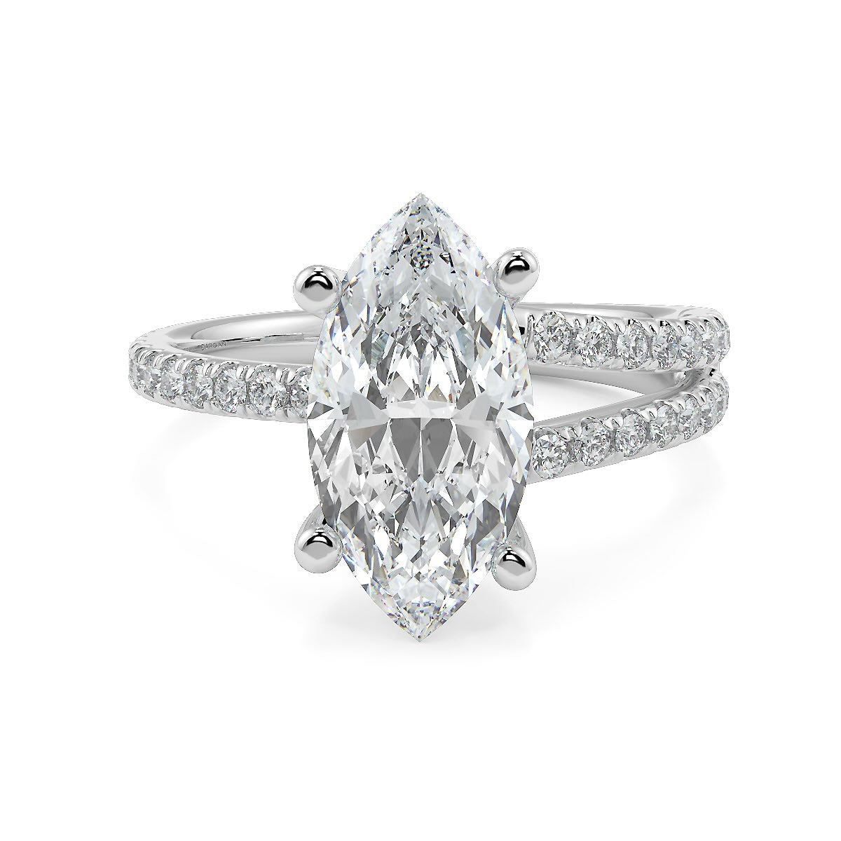 3–5 Carat Marquise Lab Grown Diamond Solitaire Ring in 18K Gold - Splitshank