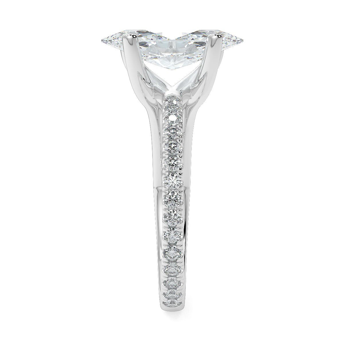 3–5 Carat Marquise Lab Grown Diamond Solitaire Ring in 18K Gold - Splitshank